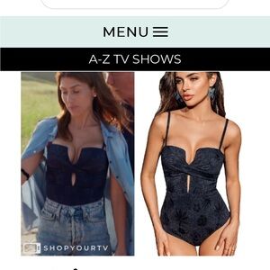 Cupshe Alegría Wrap Front Plunge Cutout One Piece Swimsuit Size Small NAVY
